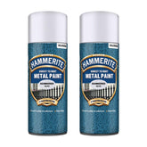 2X Hammerite Hammered Silver Spray Paint 400ml Spray Paint